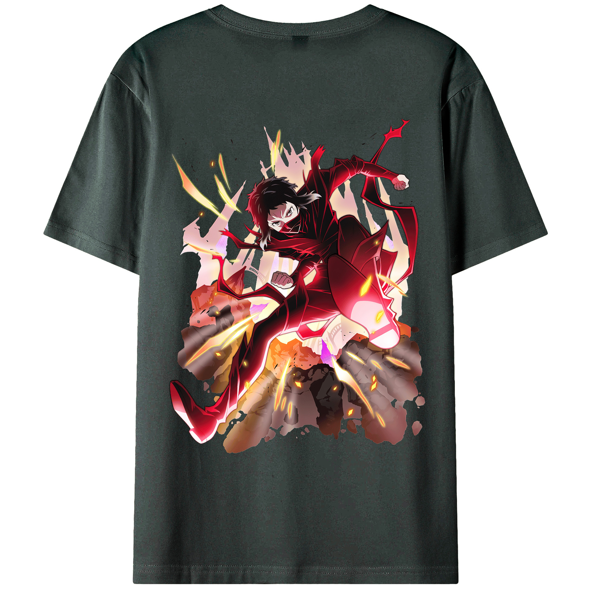 （画像用） 文豪ストレイドッグス Bungo Stray Dogs 綿100％ メンズ半袖Tシャツ（バックプリント） 通気性